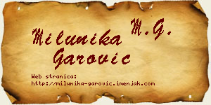 Milunika Garović vizit kartica